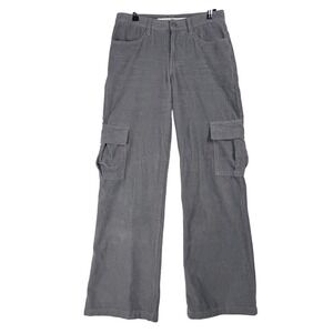 TINSEL TOWN Gray Corduroy Cargo‎ Pants Size 5 Wide Leg Casual Streetwear